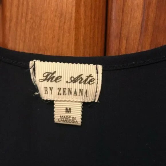 Bundle | Anthropologie Black Sheer Racerback Tank + Color Block Tank | Both Sz M - Picture 6 of 11